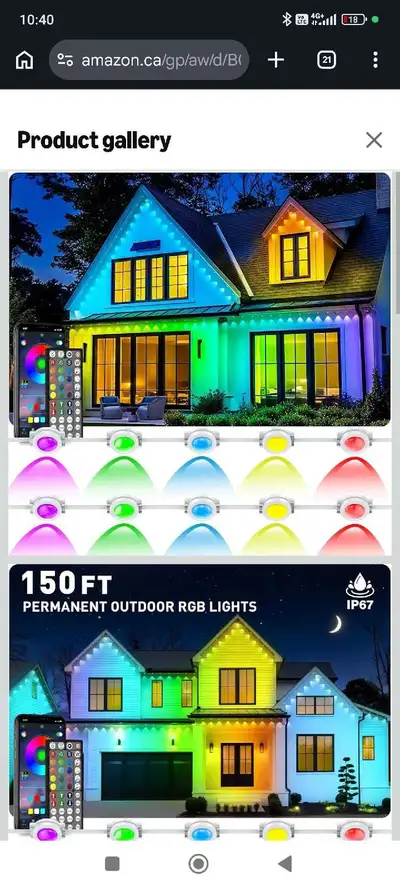150FT Permanent Outdoor RGB Lights - IP67 Waterproof with Smart , View more