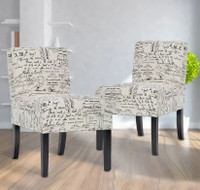Elegant Design Modern Fabric Accent Dining Chairs Set of 2