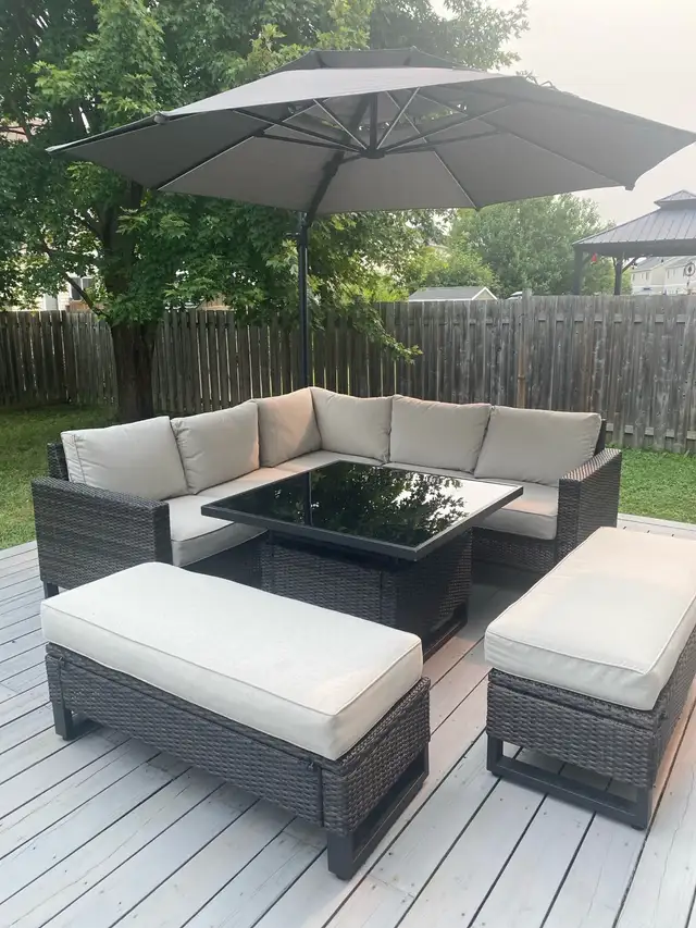 Patio Set - Sectional, Benches and Coffee Table in Patio & Garden Furniture in Ottawa - Image 2