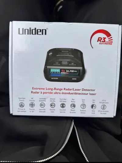 Please don’t ask if it’s available. Uniden R3 radar/laser detector — easily one of the best detector...