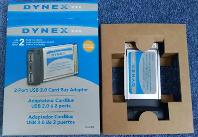 Dynex 2 port USB 2.0 card bus adapter - $2, View more