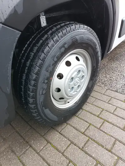 (4) LT225/75R16 NEXEN Roadian CT8HL tires with steel rims - brand new - from a new RAM Promaster 350...