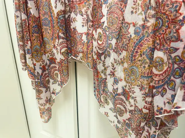 Paisley Print Chiffon Handkerchief Hem Dress (new), sz. L in Women's - Dresses & Skirts in Delta/Surrey/Langley - Image 3