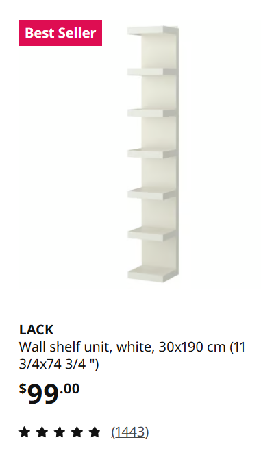White IKEA LACK Box Shelves, View more