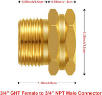 3/4 Inch Brass Water Hose Connector