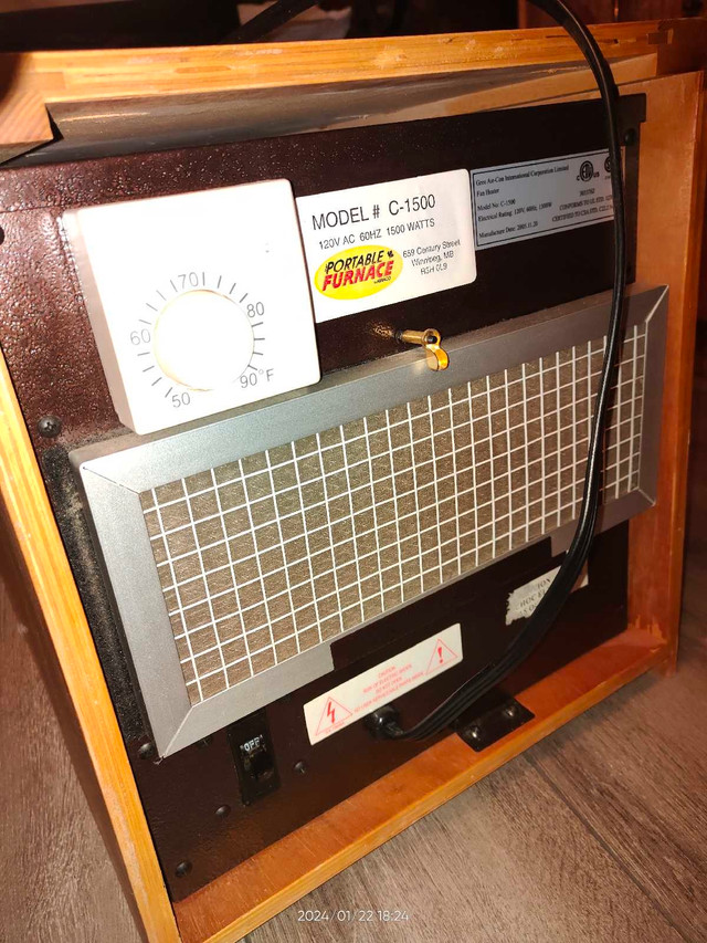 Arbaco Portable Furnace heater — 1500 Watt in Heaters, Humidifiers & Dehumidifiers in Edmonton - Image 2