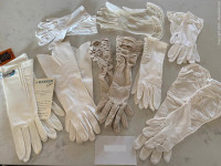 PAIR OF MANNEQUIN PLASTIC HANDS FOR DISPLAY + 8 pr LADIES GLOVES