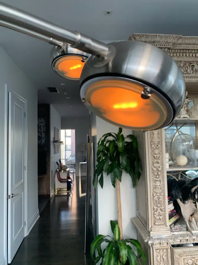 Retro mcm  floor lamp stainless 5 lights adjustable cascading in Indoor Lighting & Fans in City of Toronto - Image 5