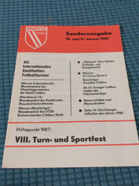 1986-1987 East Germany Energie Cottbus program