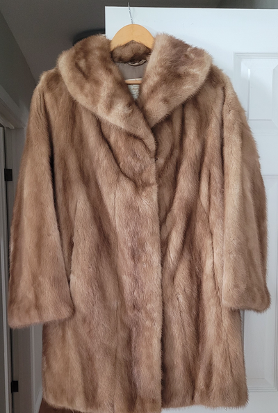 Vintage Real Mink Fur Coat & Hat, View more