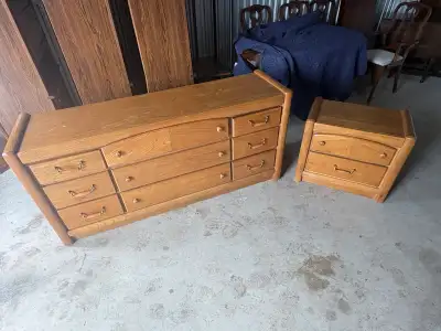 Free delivery used Oak Dresser and Nightstand, View more
