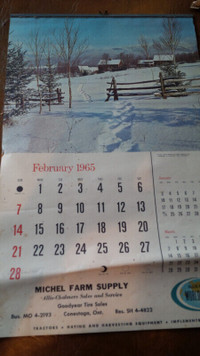 Michel Farm Supply, Conestoga 1965 Calendar, Phone MO 4-2193
