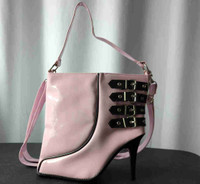 Pink High Heel Shoe Purse Shiny Barbie Bag