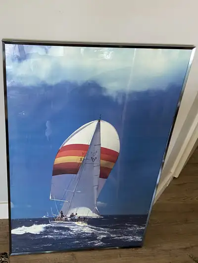 Sailing Picture Print Stainless Steel Framed Wall Art, View more