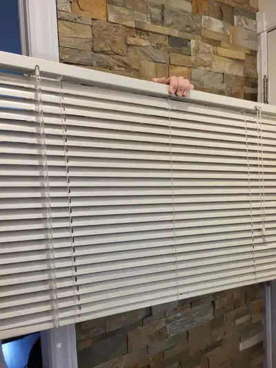 2 aluminum blinds, color light beige., View more
