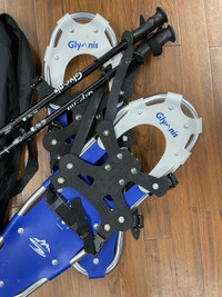 Three Pair of Glymnis Snowshoes with Poles