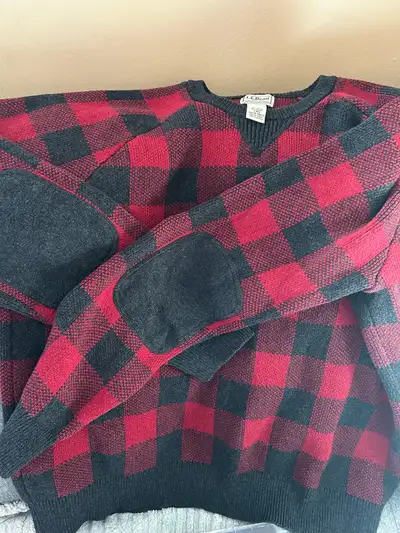 Men’s L.L. Bean Plaid Sweater, View more