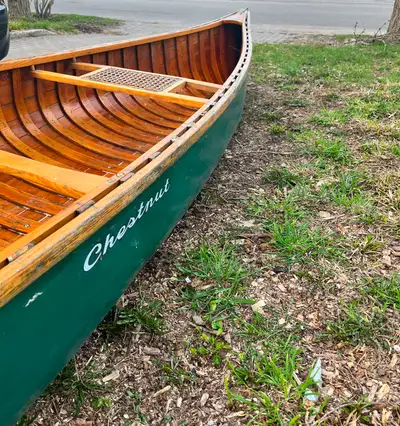 Own a piece of Canadian canoe history with a classic wood and canvas prospector canoe, made in New B...