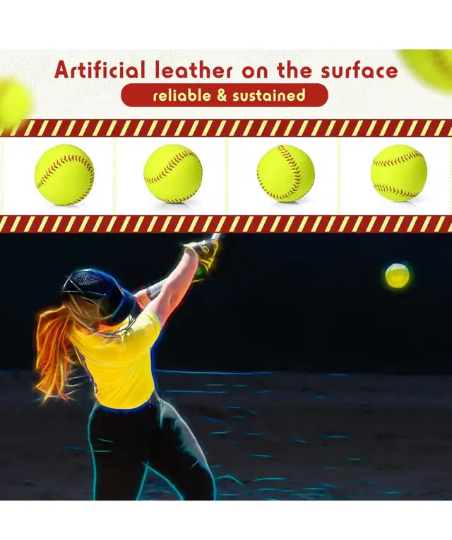 Lewtemi 18 Pack Yellow Sports Practice Softballs Official Size a in Baseball & Softball in Hamilton - Image 5