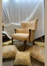 BEIGE WINGBACK CHAIR (-15%)