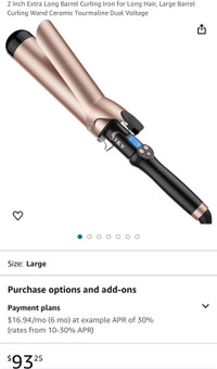 2 Inch Extra Long Barrel Curling Iron for Long Hair, Large Barre
