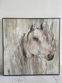 Large 40.75" x 40.75" Abstract Horse Wall Art Painting