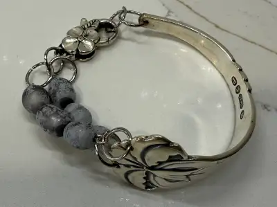 VTG GERO BRACELET 1920-30s Silver Plated Spoon Copenhagen!, View more