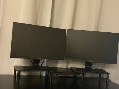 Two monitors 22” and stand