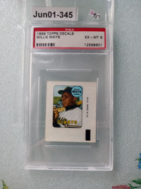 Willie Mays 1969 Topps Decals Card PSA 6 graded Giants
