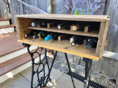 Located in Windsor A newly completed industrial style wine rack created from repurposed New Williams...