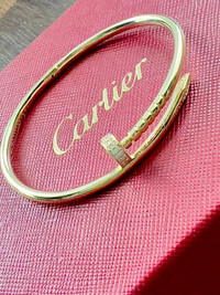 18K Solid gold Cartier inspired bracelet 