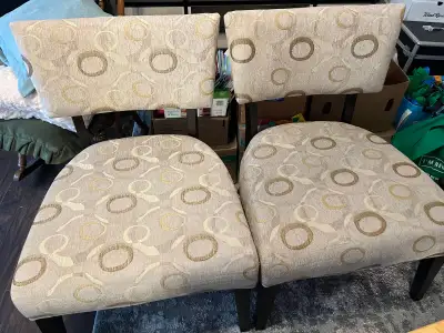2 chairs in excellent used condition, mainly used for decoration but are very comfortable! $40 each...