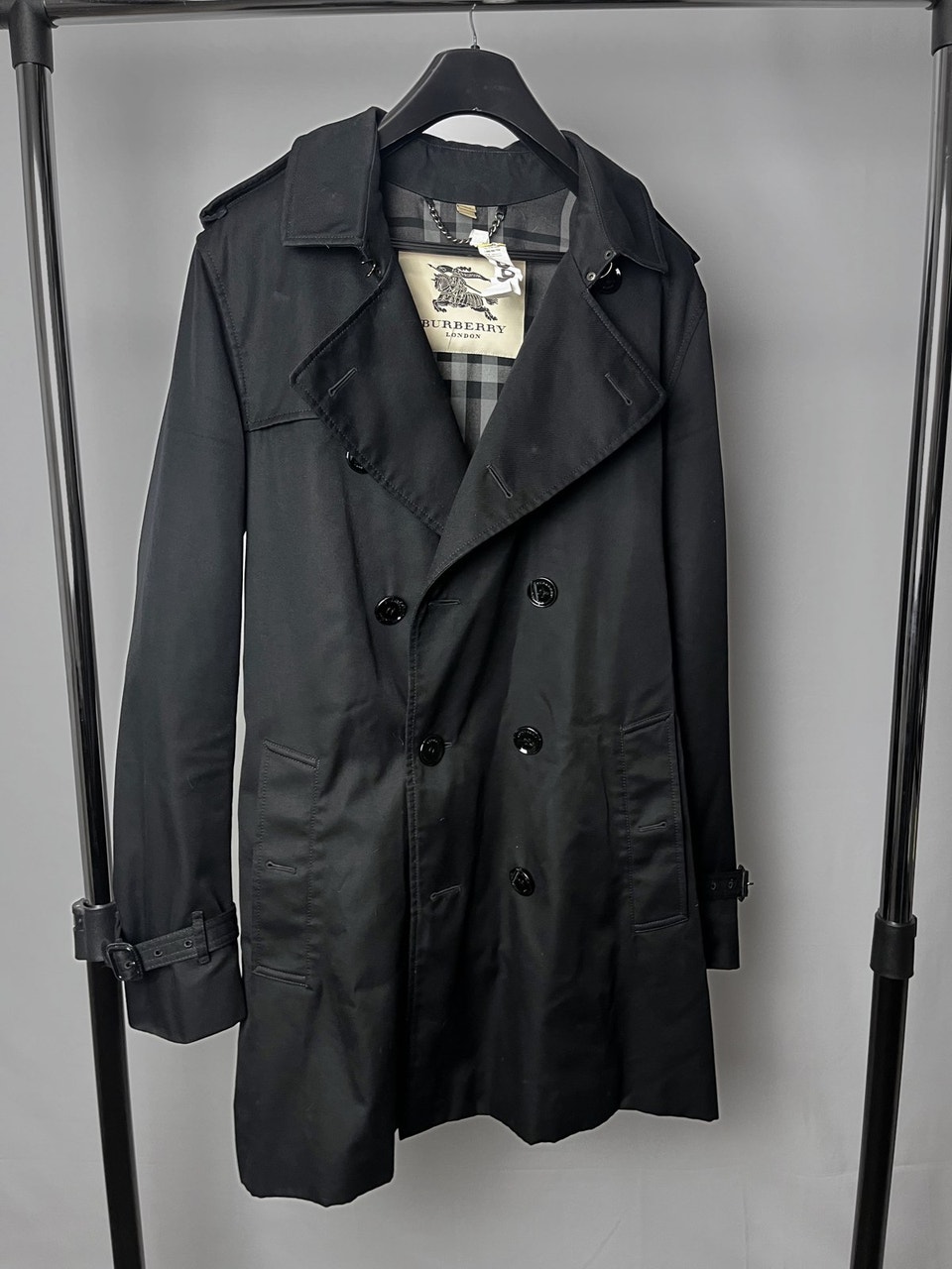 Burberry London, Burberry London Black Trench Coat — Men's EU 52 / US 42 (Large)