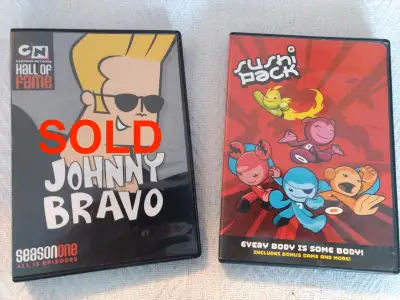 1. Johnny Bravo Season One with 13 Episodes (2 Discs) $4 (SOLD) 2. Sushi Pack (Everybody is Somebody...
