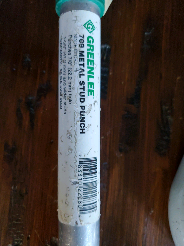 Greenlee 709 7/8" metal stud punch600502921415239681