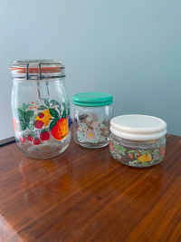 Collection of three glass jars