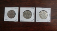 Half Dollar Canadian coins 1950-1951-1952