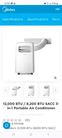 Selling a 12,000 BTU, 3 in 1 portable air conditioner. (WIFI)