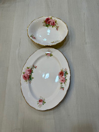 Oval serving bowl & platter American Beauty Royal Albert 