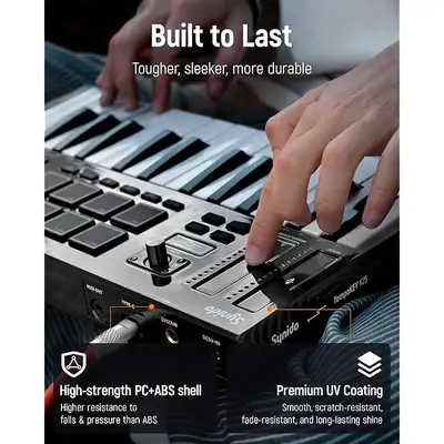 Synido 25 Key USB MIDI Keyboard Controller with 8 Drum Pads, View more