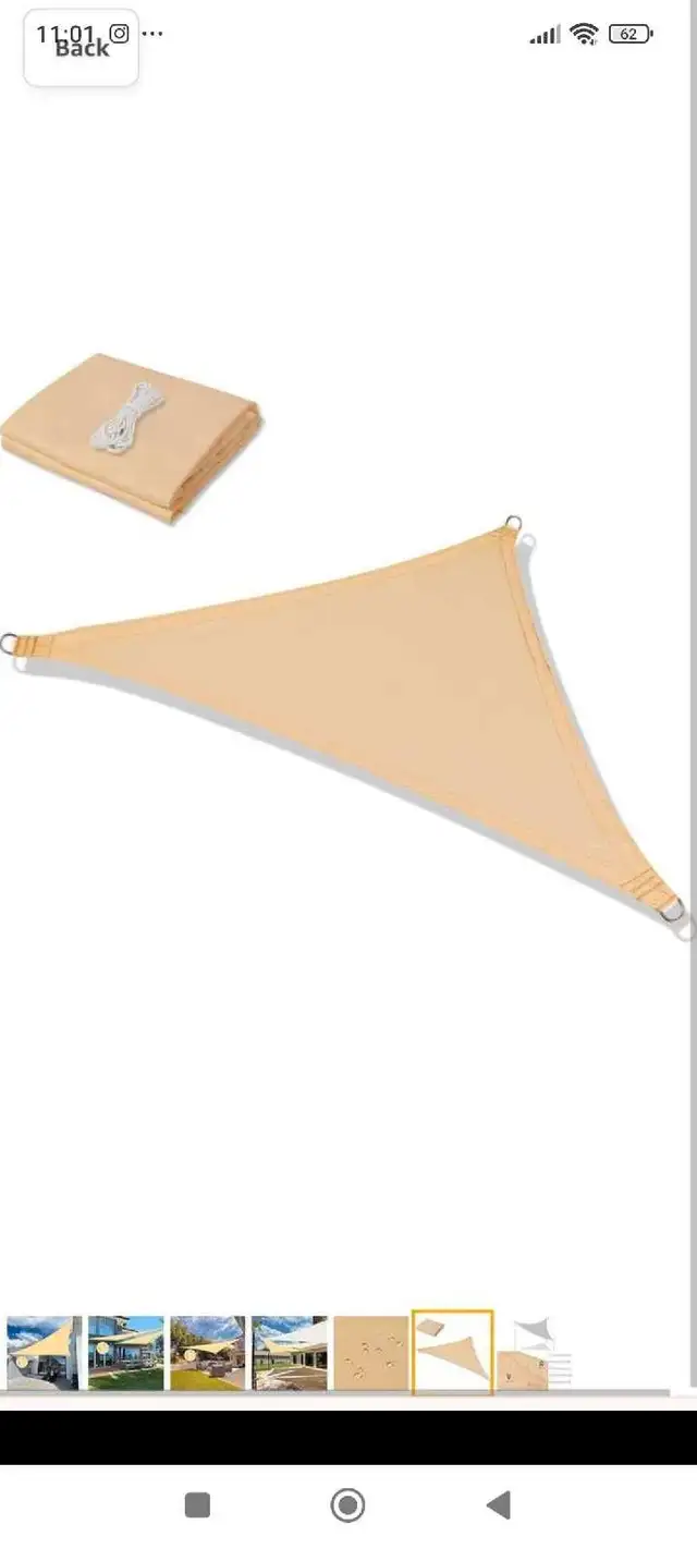 Jneaicn Shade Sail Waterproof Outdoor UV Sun Shade Sail Triangle63611958856707120