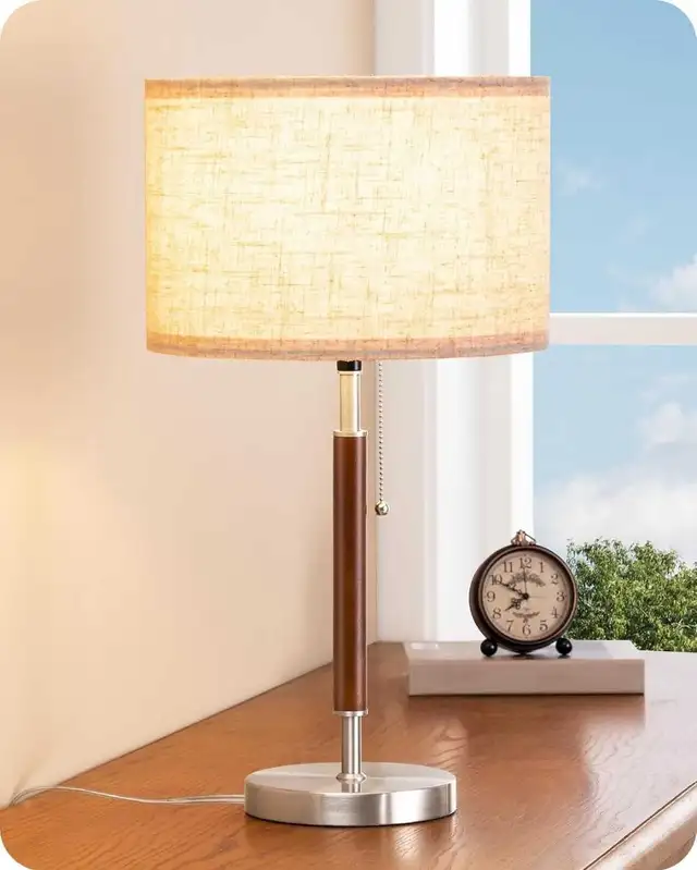 Mid Century Table Lamp, Solid Wood and Metal Bedside Lam in Indoor Lighting & Fans in Markham / York Region - Image 9