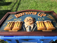 Bottoms Up Beer Ale Over The Bar Or Man Cave 3 D Hanging Sign