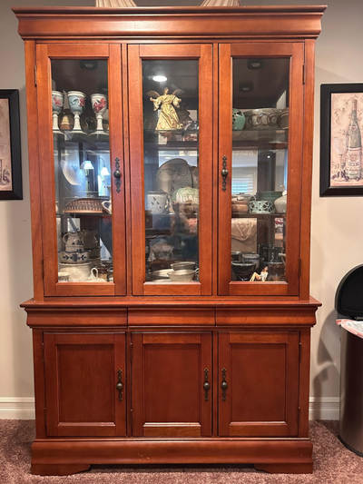 Solid Wood China Cabinet / Hutch with Glass Display Doors, View more