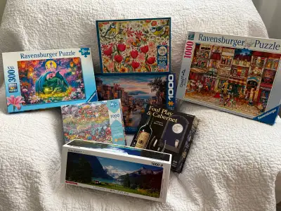 Dive into a world of captivating imagery with these used jigsaw puzzles, perfect for cozy nights or...