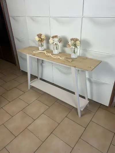 Refinished solid pine  console/sofa table/hallway table, View more