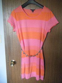 COLOURFUL  DRESS WITH DECORATIVE BELT