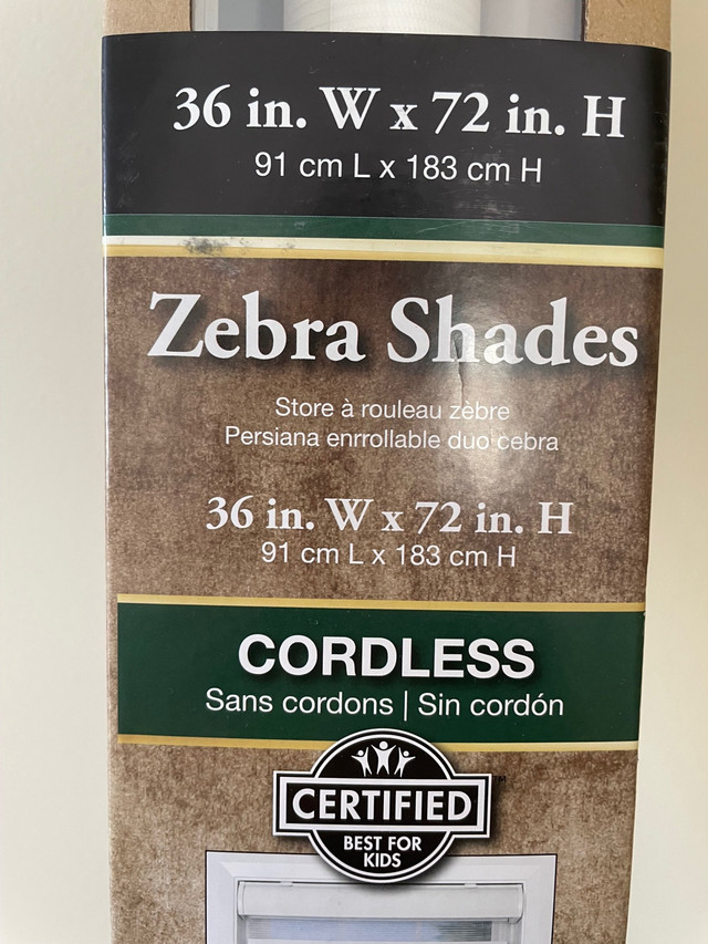 Zebra Sheer Weave Privacy Roller Blinds in Window Treatments in Ottawa