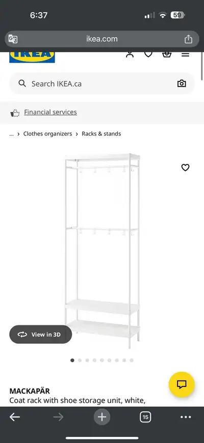 IKEA MACKAPÄR Coat Rack with Shoe Storage, View more