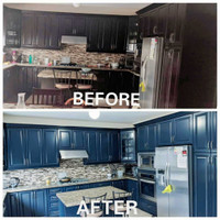 Stairs Staining and Kitchen Cabinet Makeover 